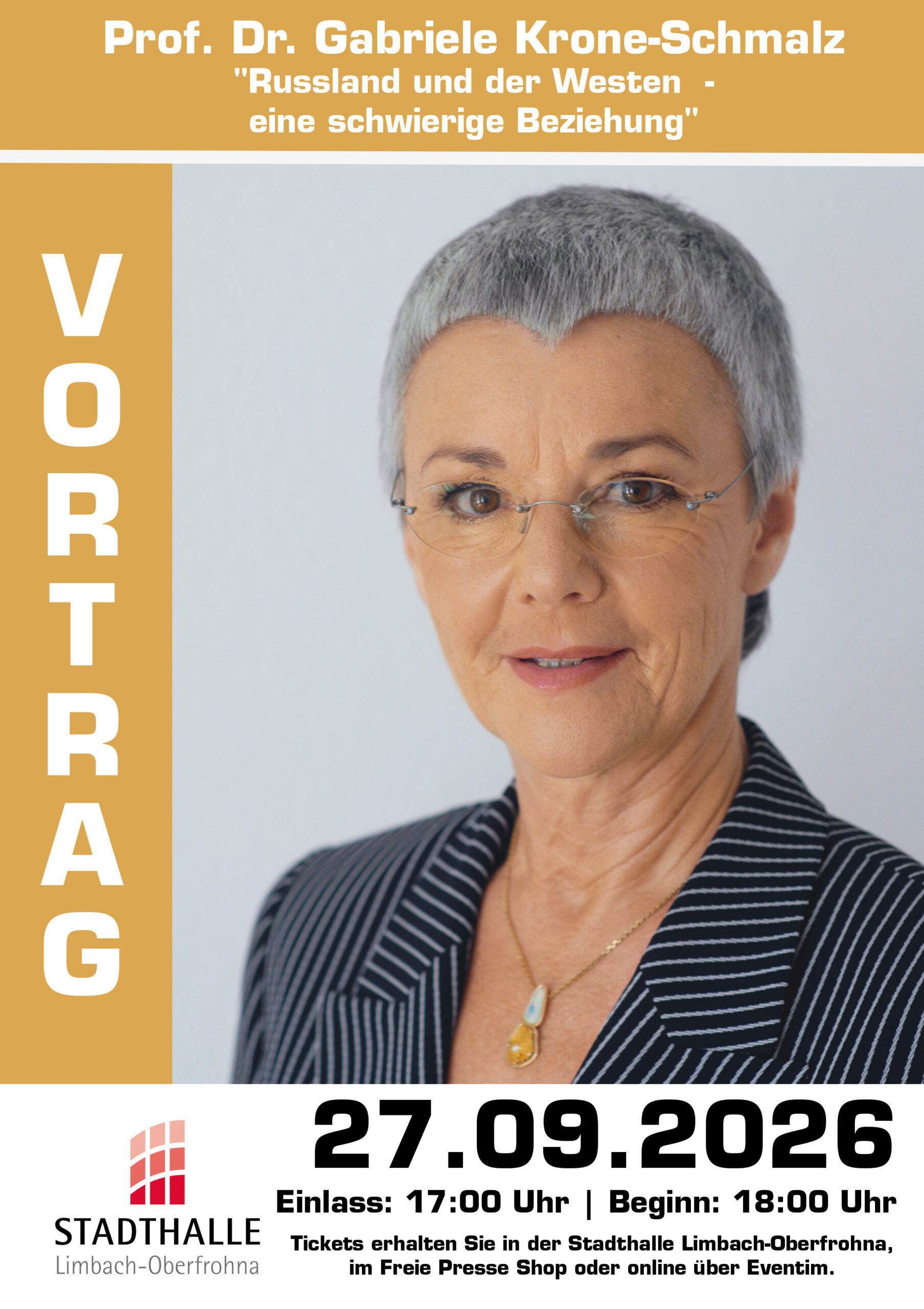 „Russland und der Westen– eine schwierige Beziehung“: Vortrag und Diskussion mit Prof. Dr. Gabriele Krone-Schmalz